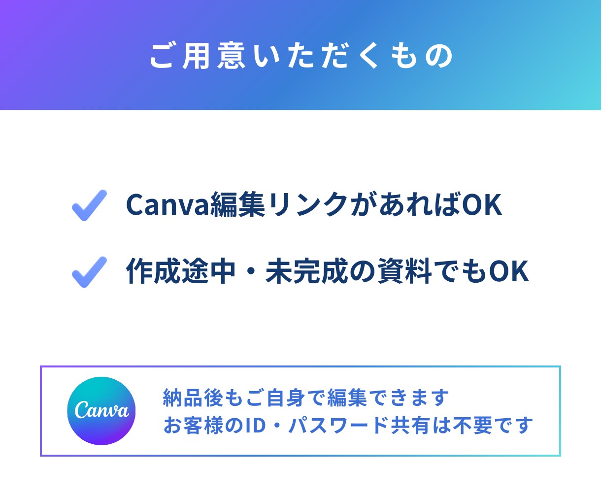 Canvaで作った資料を見やすく伝わる形に整えます 既存資料の見た目・構成をスッキリ整理します イメージ4
