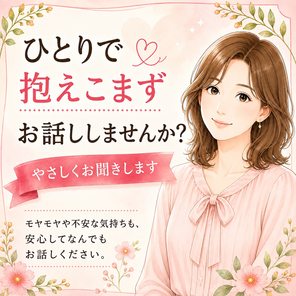誰かに話したい時、やさしくお話をお聴きします 愚痴も嬉しい話も、否定せずゆっくりお聴きします イメージ2