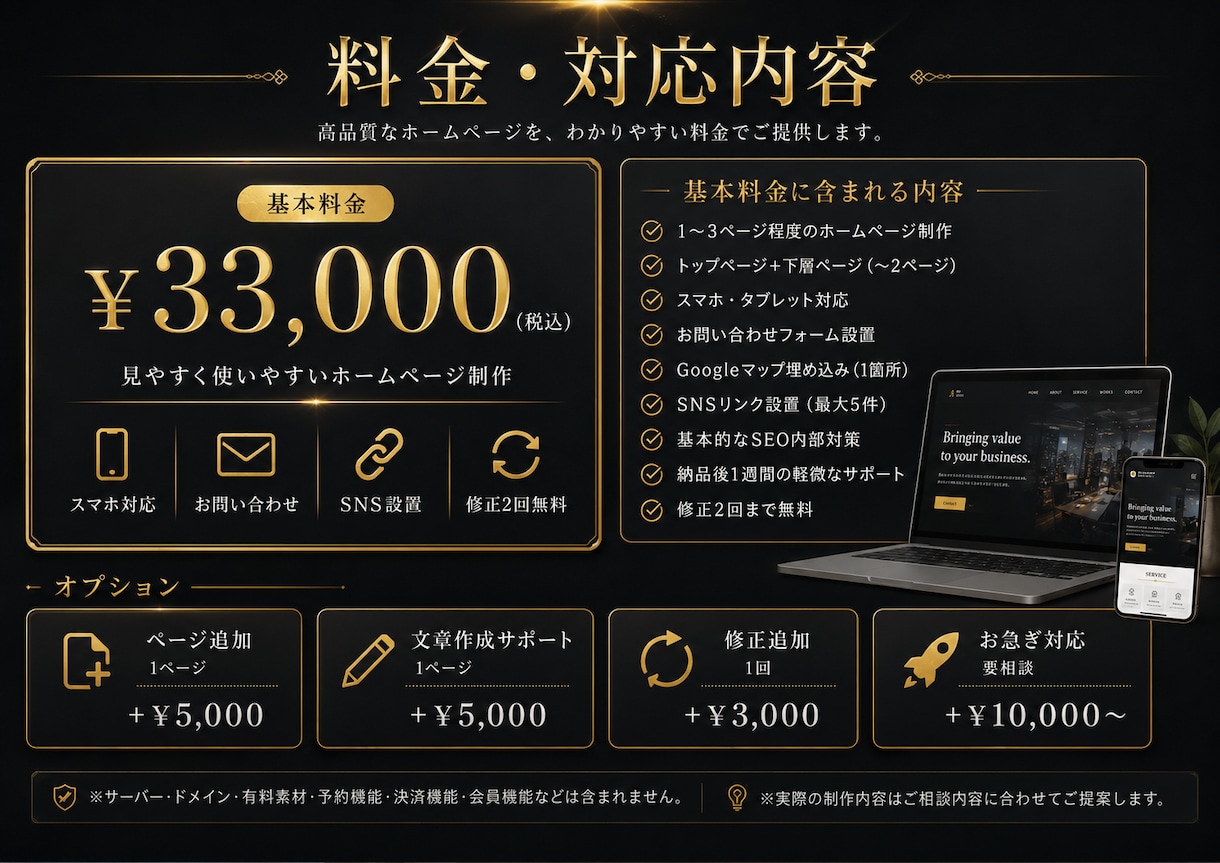 見やすく使いやすいホームページを制作しますます 店舗・サロン・会社向けに公開まで対応します イメージ4