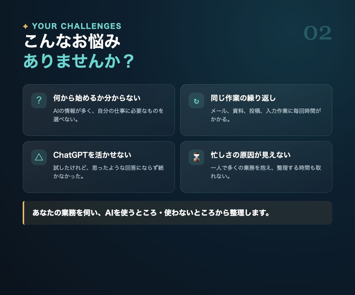 AIで業務のムダを整理し改善プランを作ります 何から始めるかを可視化｜すぐ使える専用プロンプト3本付き イメージ2