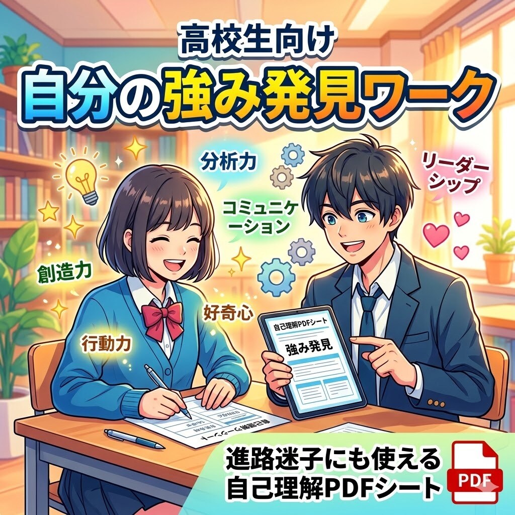 高校生向け 自分の強み発見ワークつくります 進路迷子にも使える自己理解PDFシート イメージ1