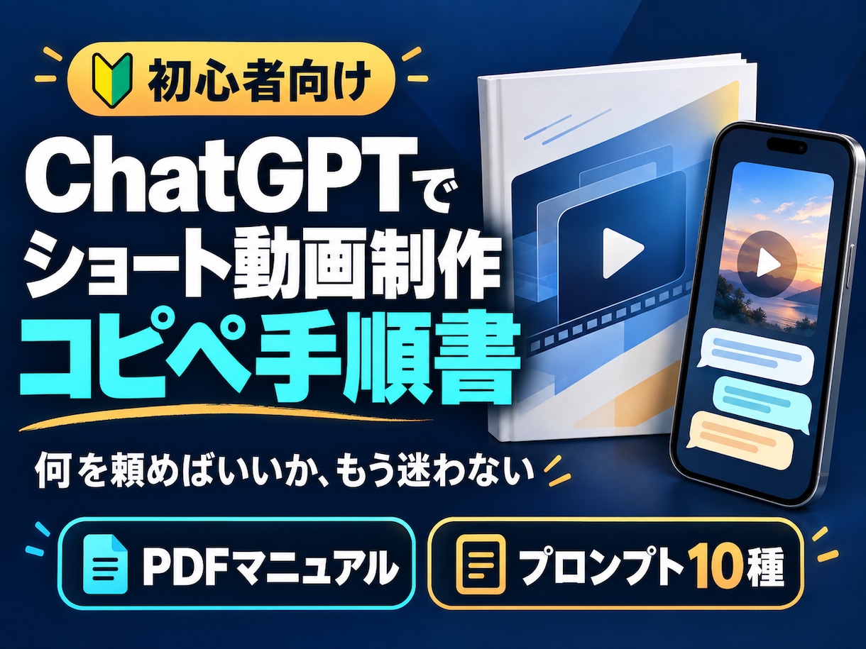 ChatGPT動画制作のコピペ手順書を届けます 初心者向け！貼る文章から修正の頼み方まで収録 イメージ1
