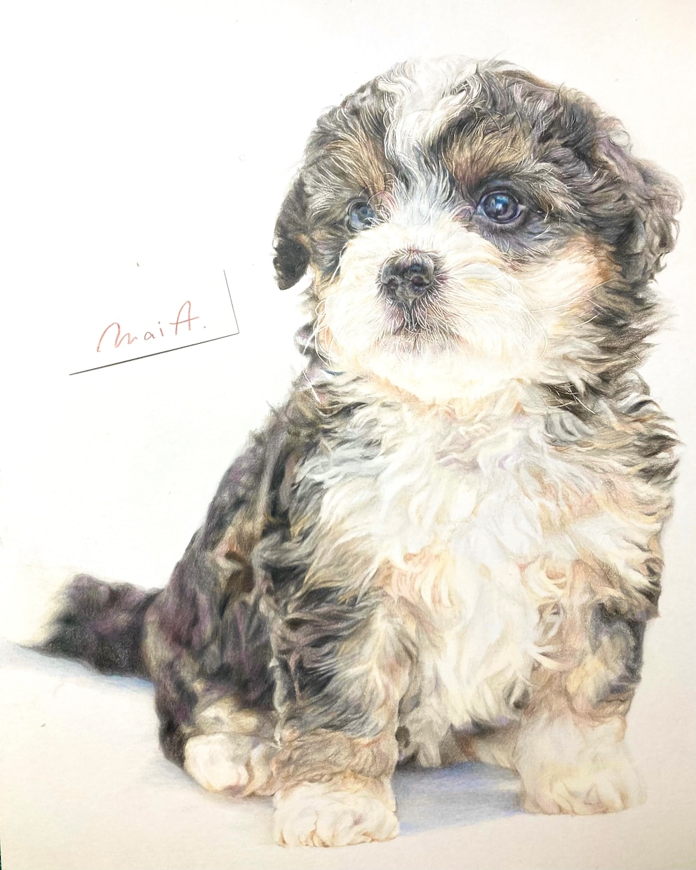 美大卒がペットちゃんの似顔絵お描きします ハイクオリティな色鉛筆画！プレゼントにおすすめ♪【額縁付き】 イメージ2