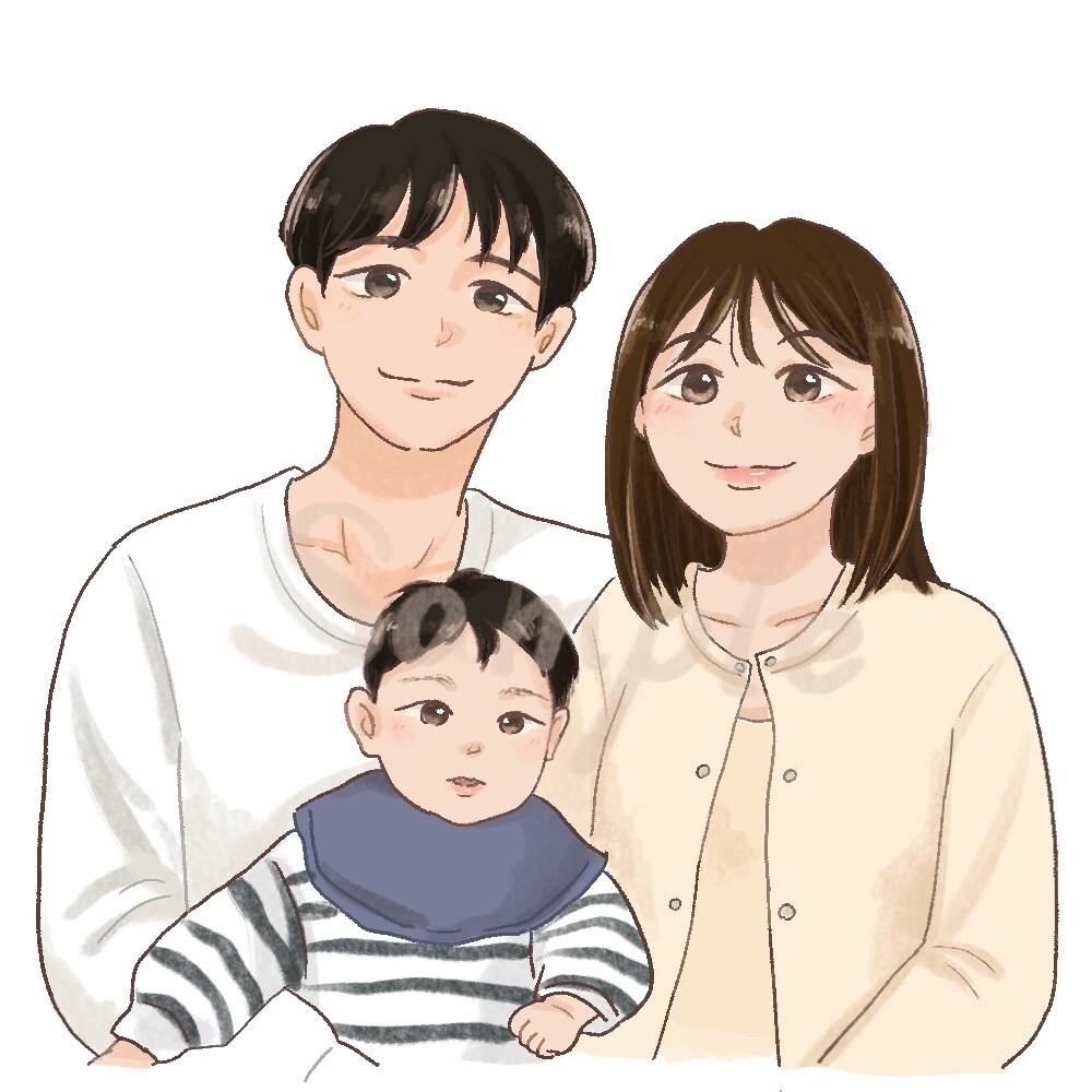 柔らかい雰囲気の似顔絵イラスト描きます 思い出の一枚を可愛いイラストにしませんか？ イメージ4