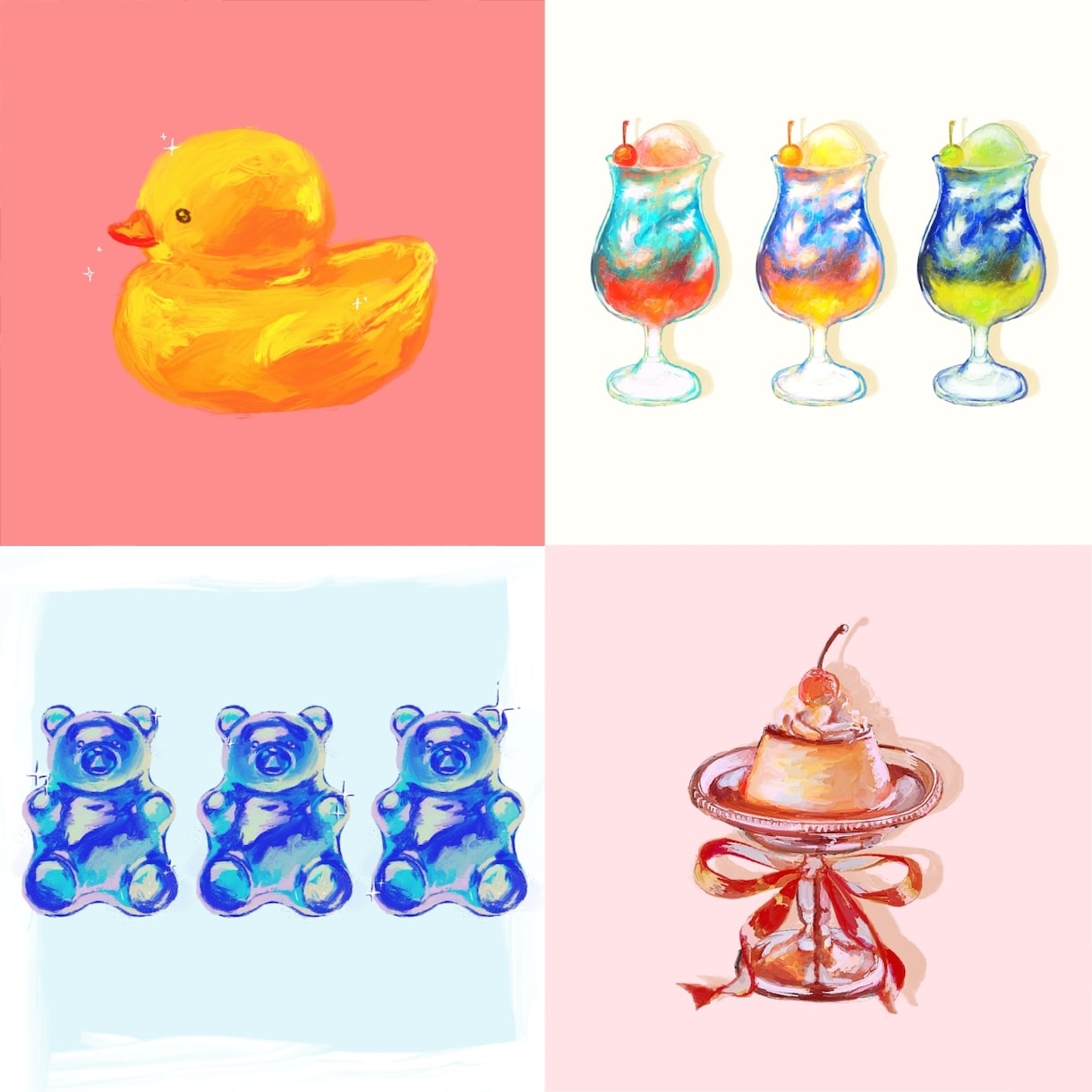 ふんわり可愛い食べ物・小物イラスト描きます ポップで優しい色合いが得意です！思わずときめく可愛いイラスト イメージ2