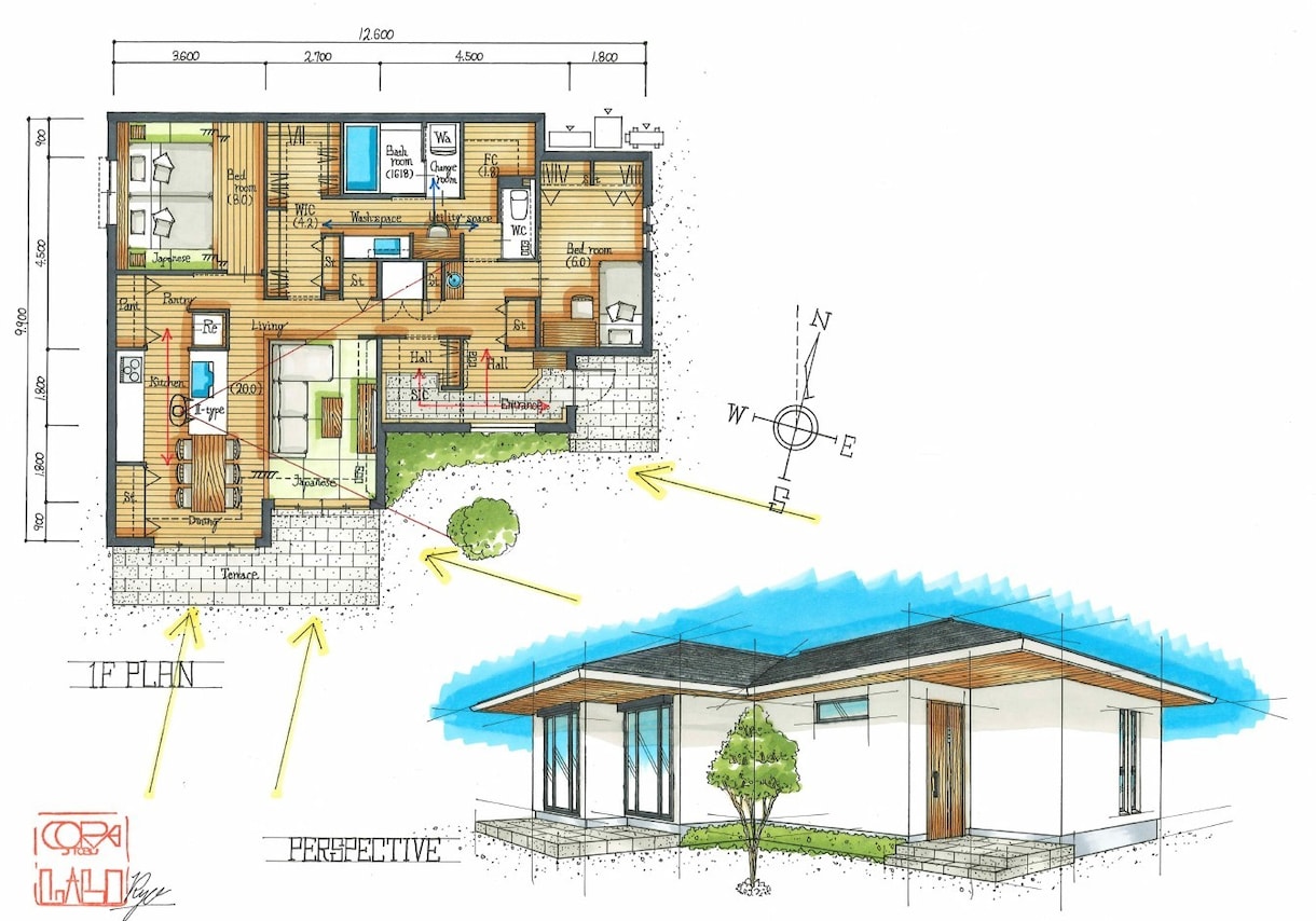 建築士が描く！新築住宅の手描きパース等を提供します 新築祝いに最適！世界に一つだけの“建築士の描く暖かさ”を。 イメージ4