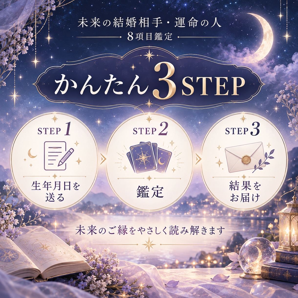 未来の結婚相手・運命の人を8項目で占います 性格・出会い・時期・恋の流れを具体的に鑑定 イメージ3