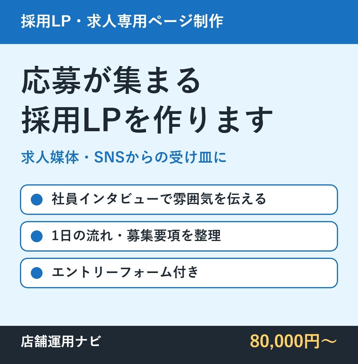 応募が集まる採用LP（求人専用ページ）を作ります 社員インタビュー構成とエントリーフォーム付き イメージ1
