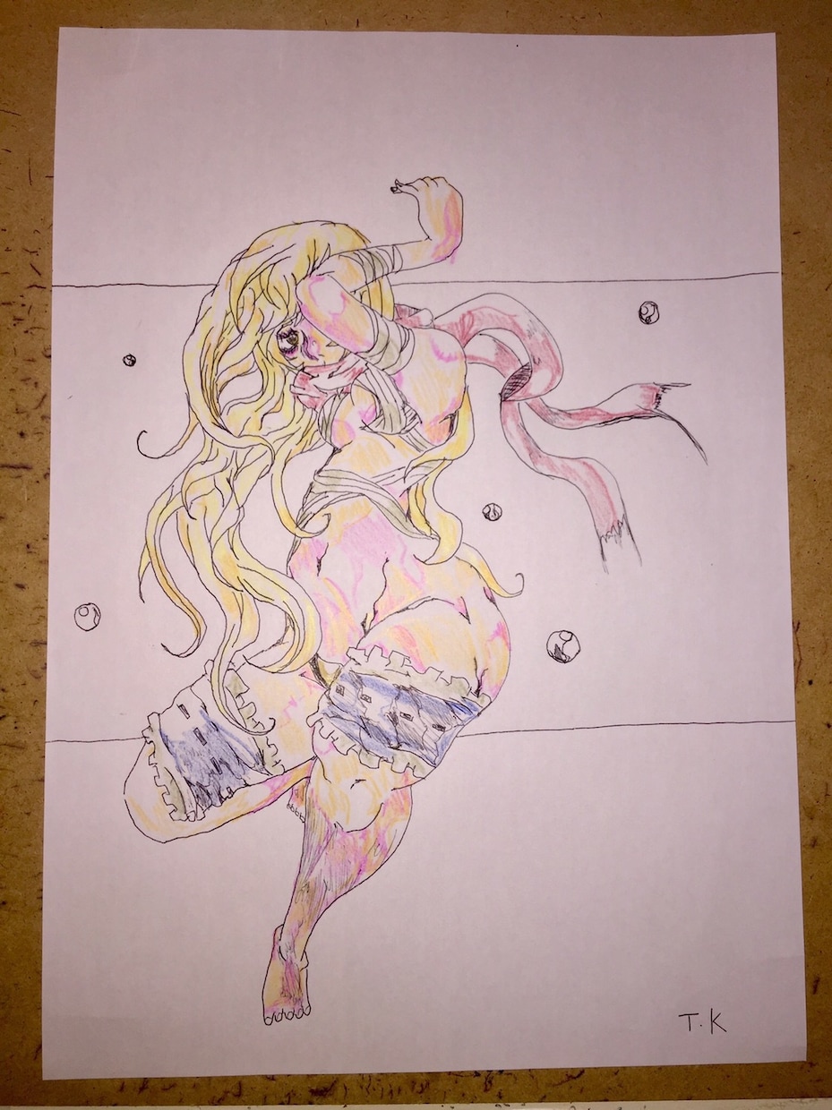 大人の方のイラストを描いてお買い上げよろしくします てい、けい。イラストのセクシーな色鉛筆の塗り方が良いイラスト イメージ4