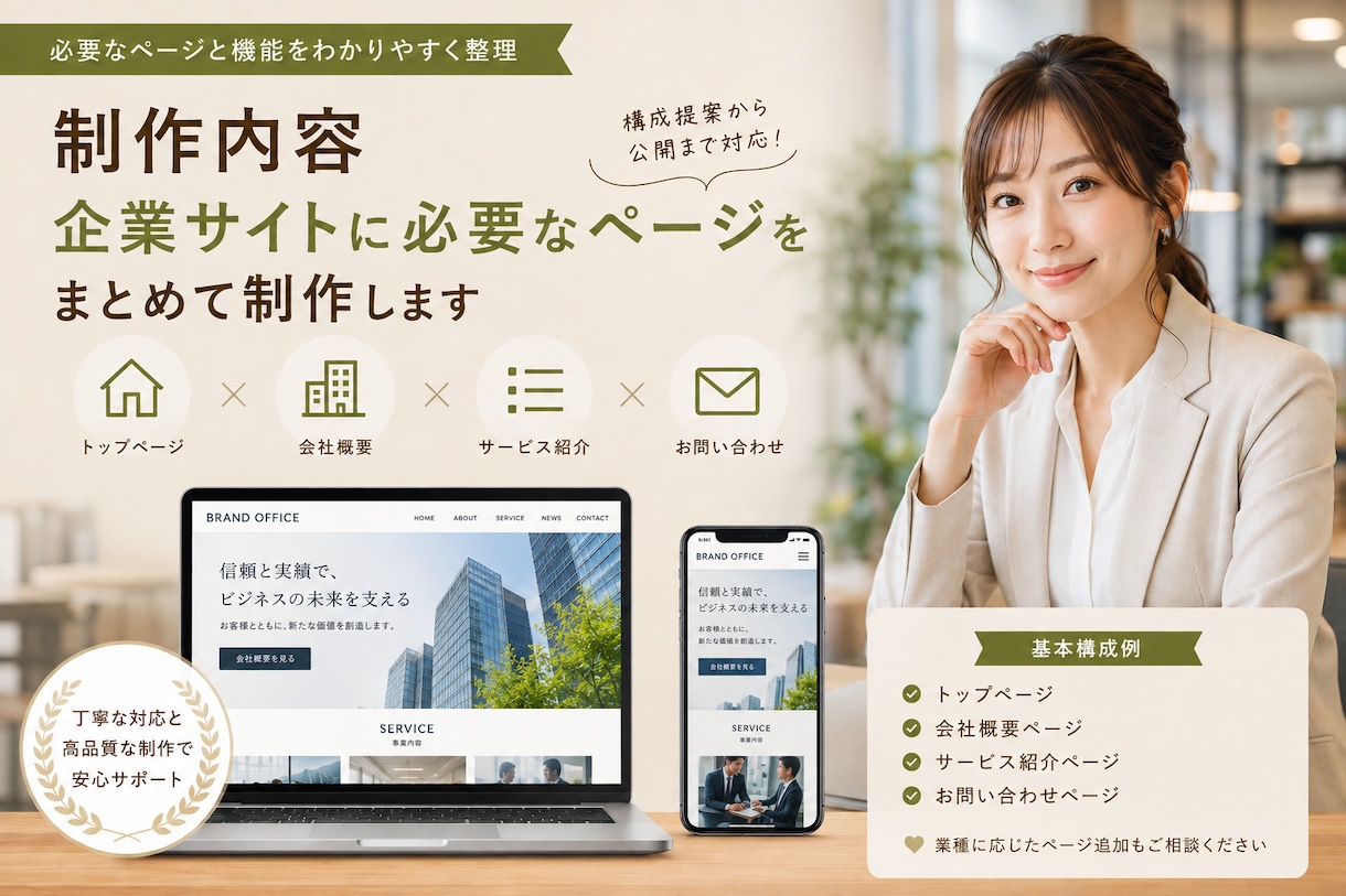 企業向けホームページを丁寧に制作します 信頼感と集客を意識した企業サイトを制作します イメージ3