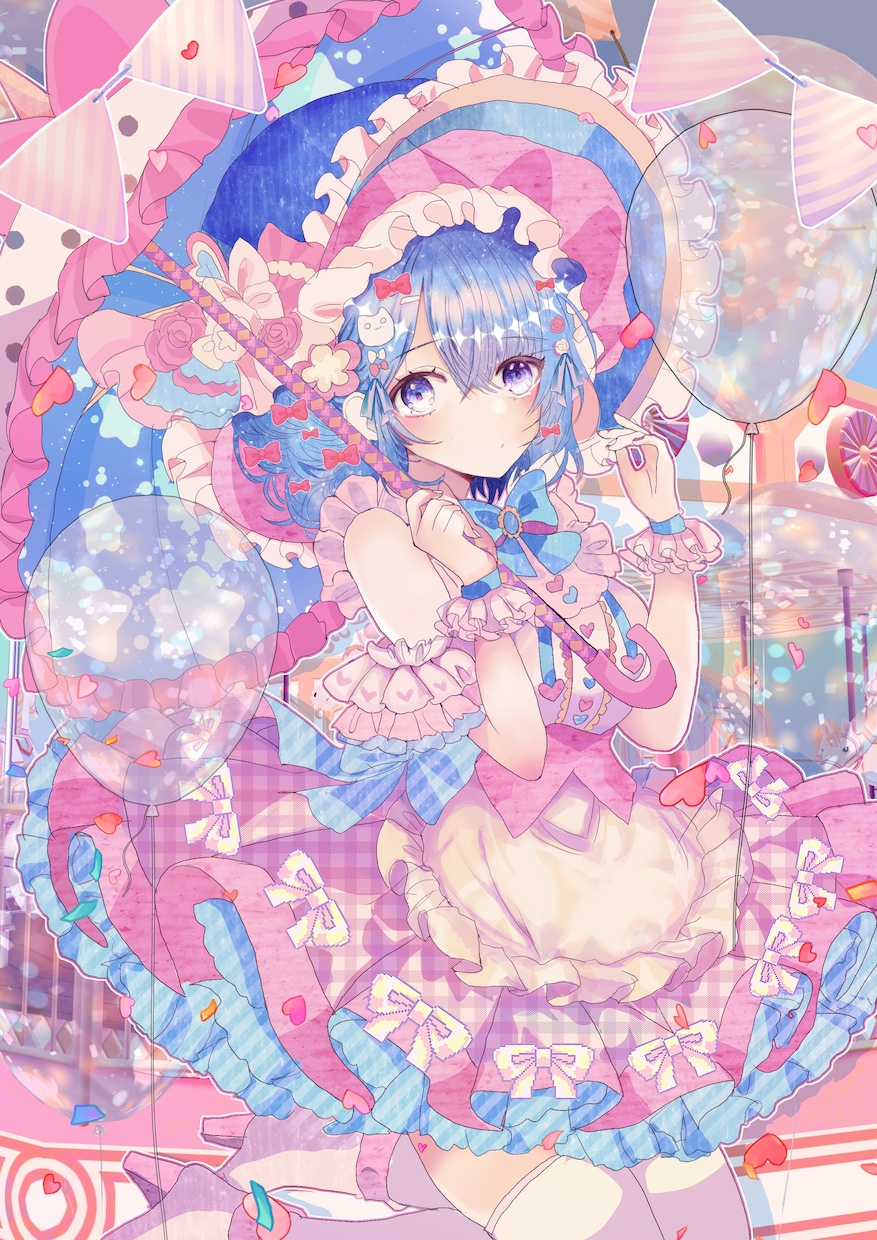 映えるアイコン・一枚絵描きます 色鮮やかで綺麗な雰囲気のイラストをお届け！ イメージ1