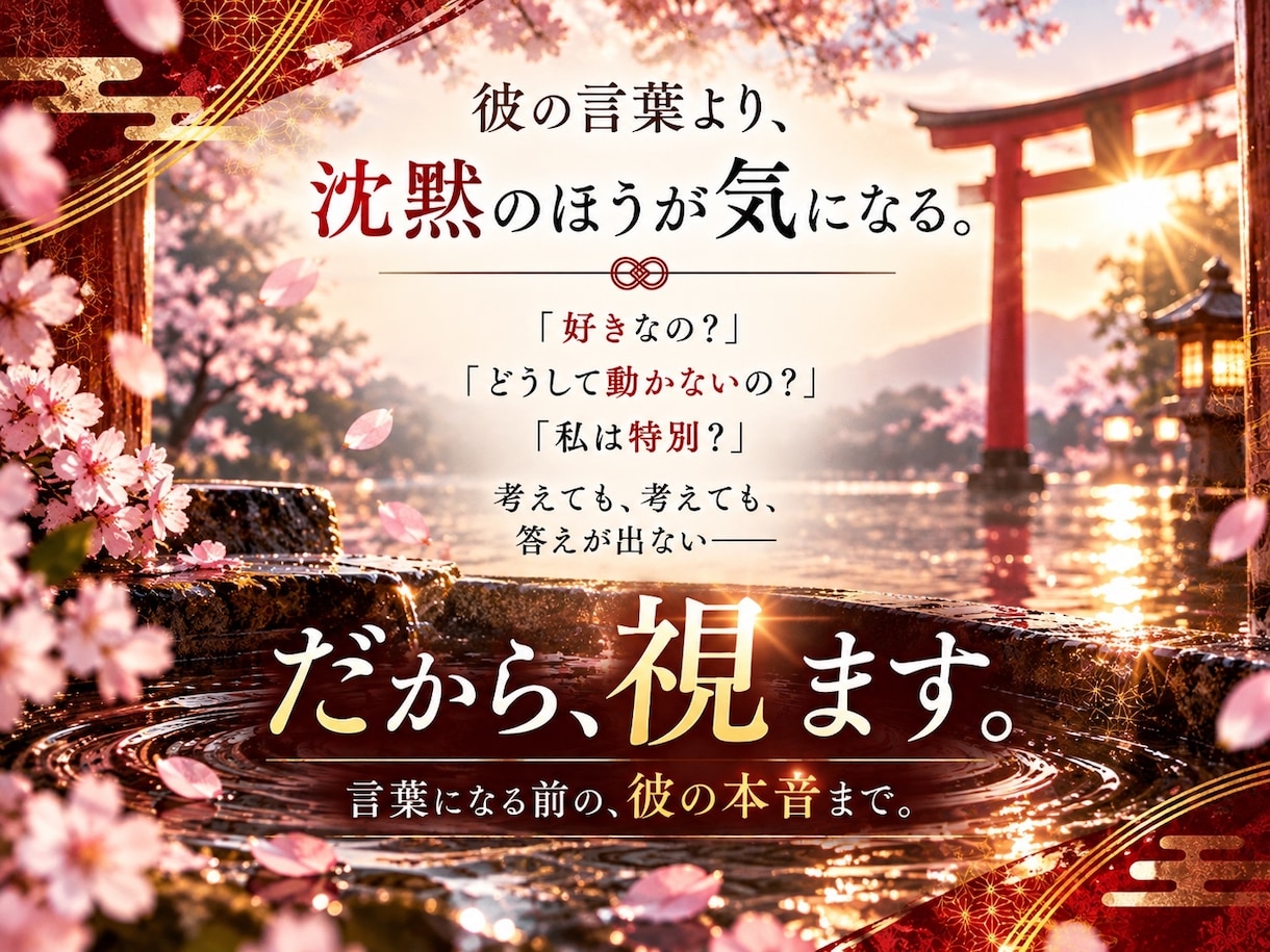 彼の本音・二人の未来を深く霊視します 片思い・曖昧な関係｜恋の迷いに終止符を イメージ2