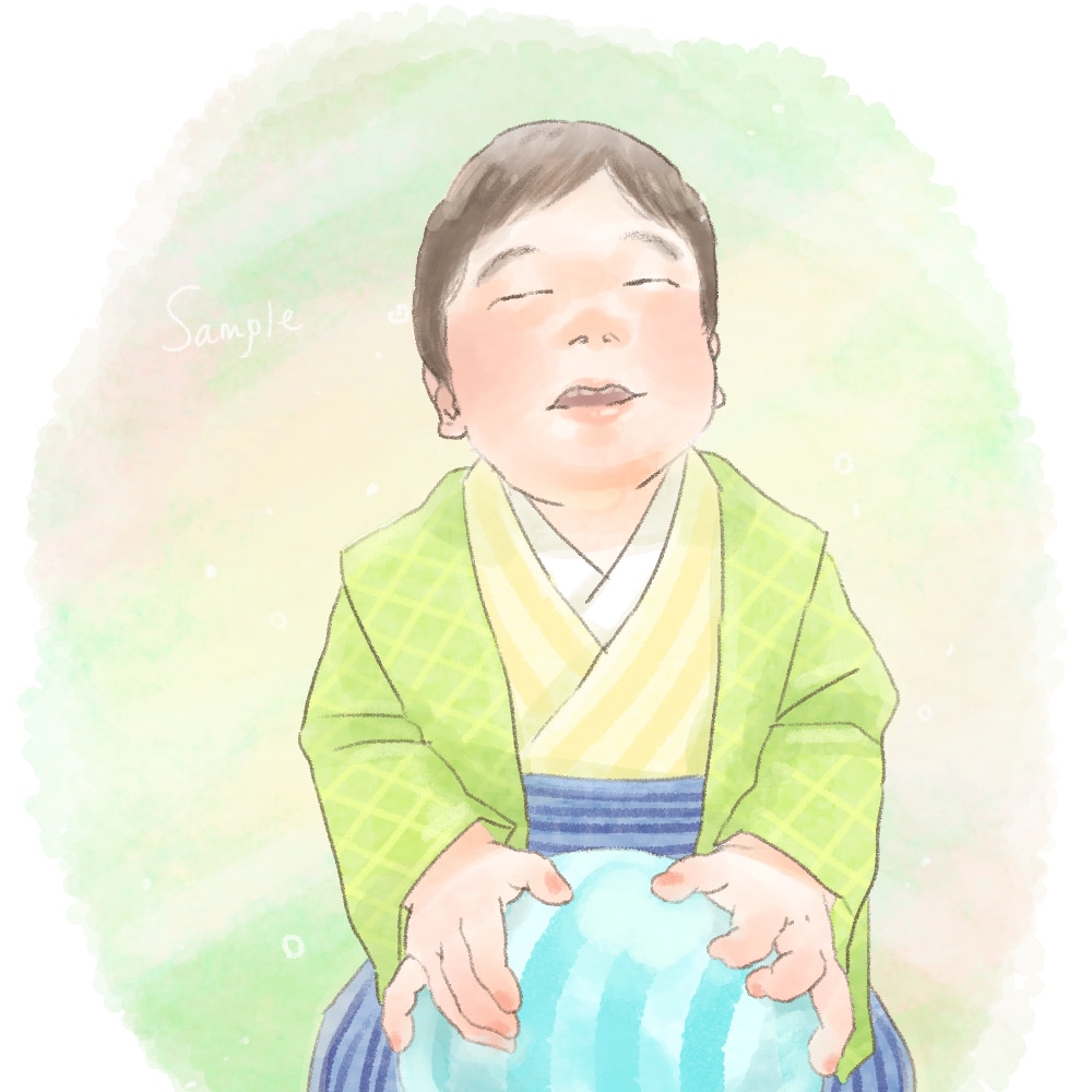 節目の記念に。お子さんの和服似顔絵を描きます 【3名様限定モニター価格】お写真を元に、温かみを添えて。 イメージ2