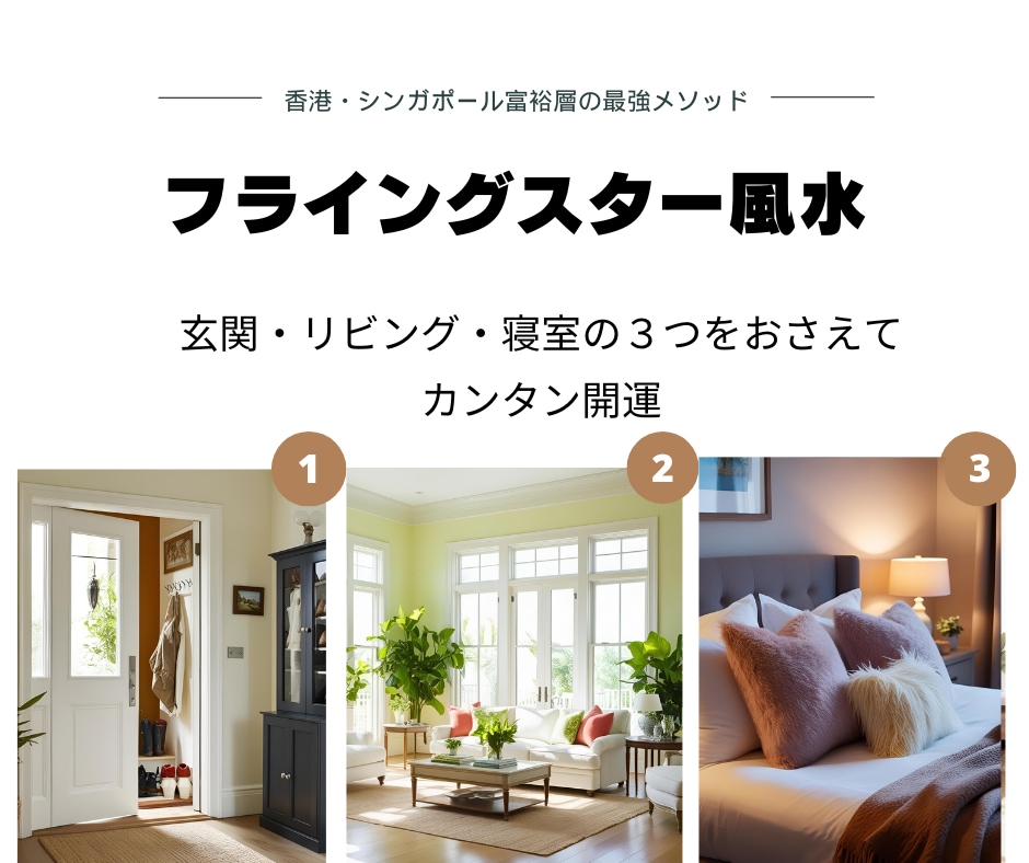 フライングスター風水鑑定いたします 玄関・リビング・寝室の３つをおさえてカンタン開運 イメージ1