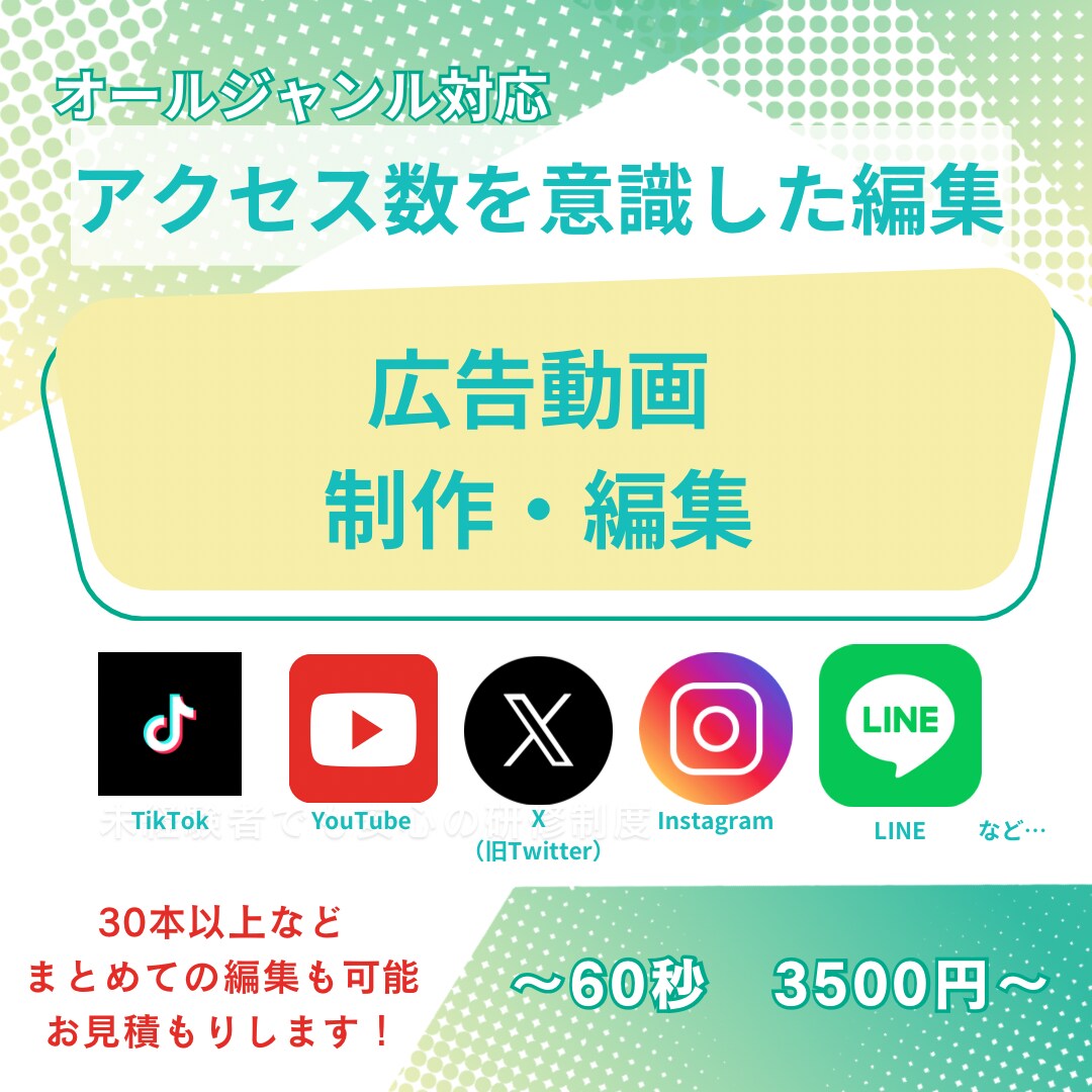 アクセス数・視聴維持率を意識した広告動画制作します 月50本以上納品実績のある動画編集チームが広告動画制作 イメージ1