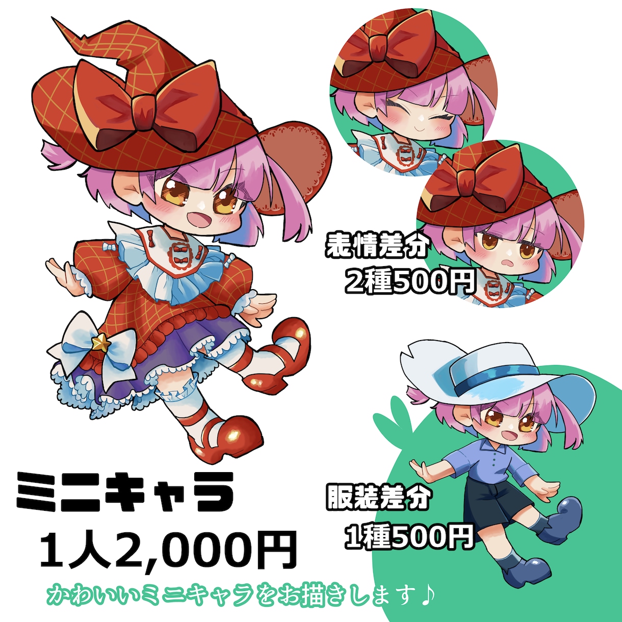かわいいミニキャラを作成します 商用利用可！可愛いミニキャラを作成します イメージ1