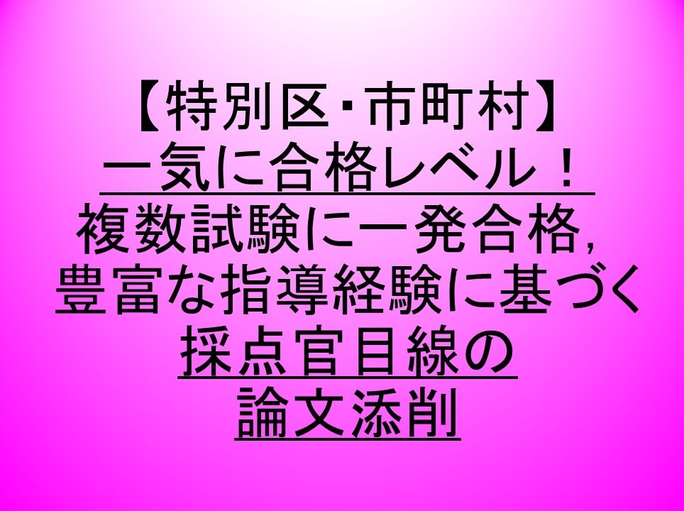公務員試験【障害者枠】　論作文添削します 特別区障害者枠　連続合格者を輩出した丁寧なサポート！ イメージ1