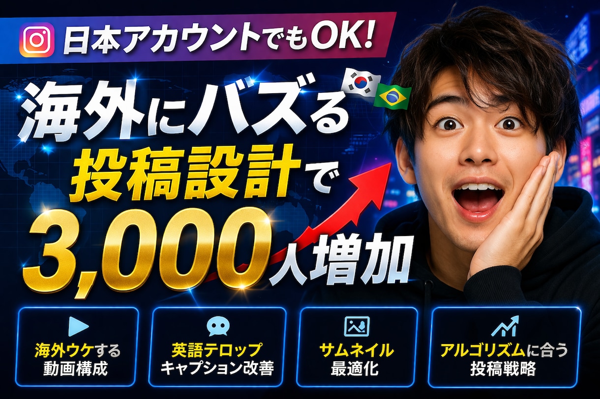 高品質インスタフォロワー3000人増やします 外国人フォロワーの増加となります。 イメージ2