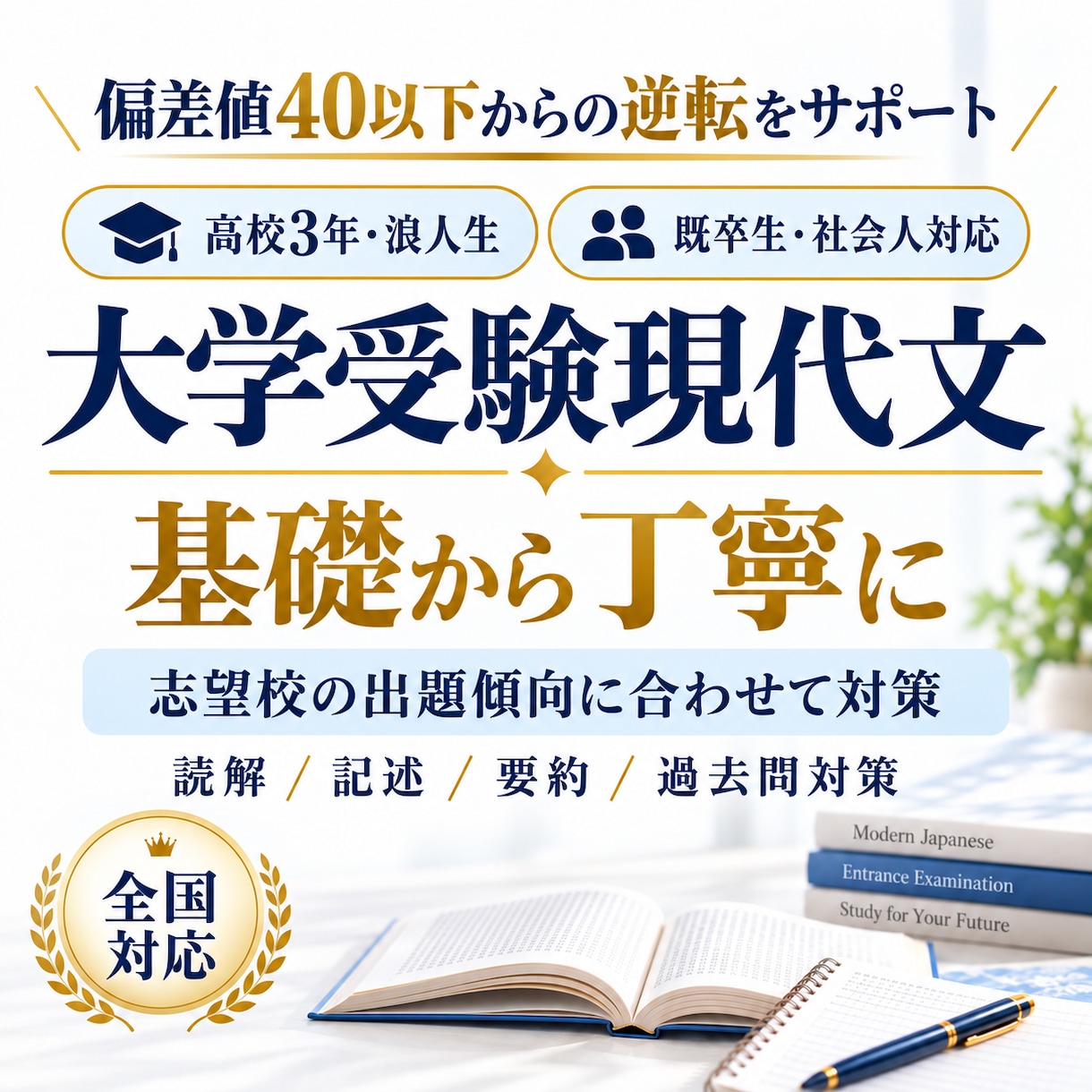 大学受験の現代文を基礎から丁寧に教えます 偏差値40以下から読み方・解き方を整理します イメージ1