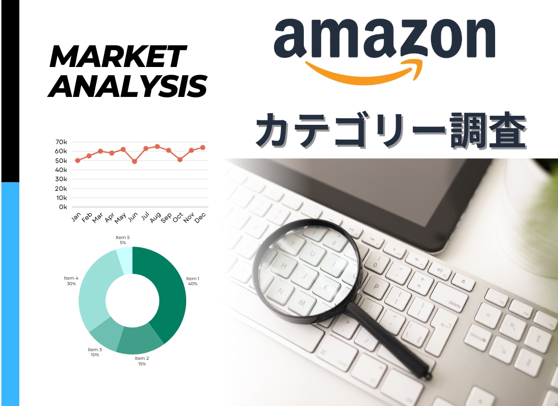 アマゾン内のカテゴリー市場調査（簡易版）致します 新規導入ご検討に！商品リサーチ用にご活用ください。 イメージ1