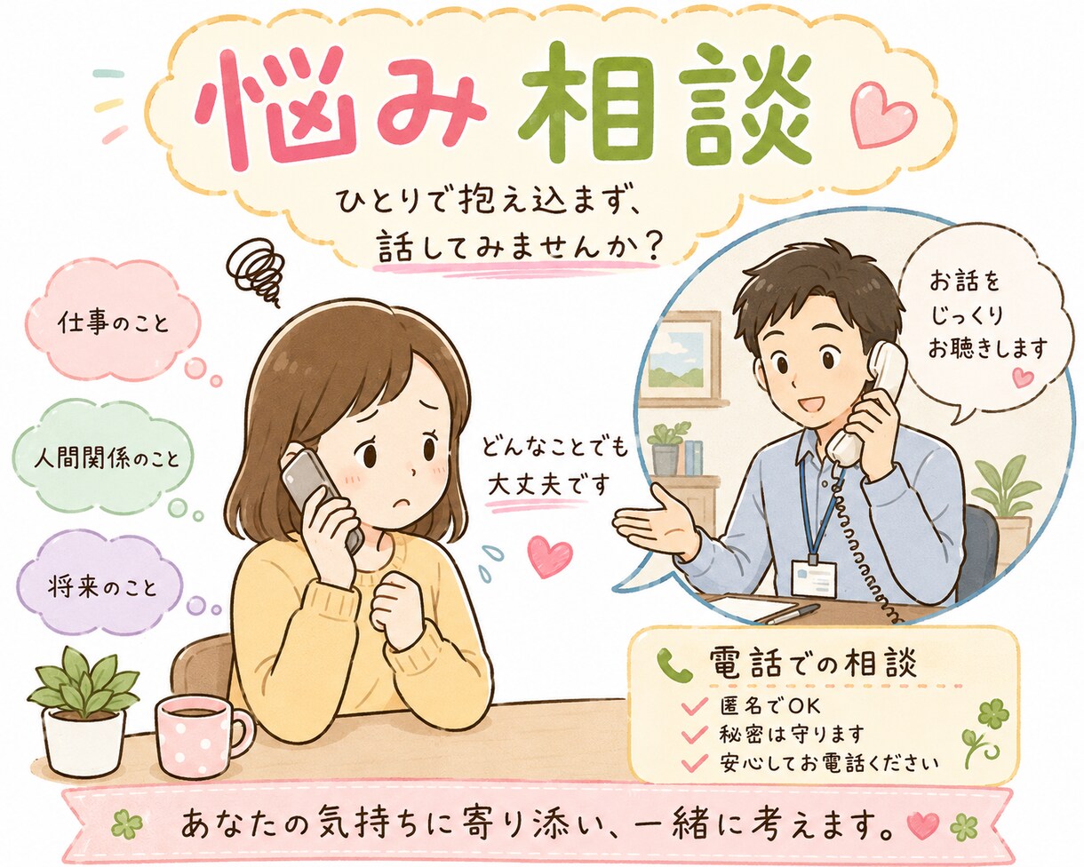 どんな小さな悩みでも真剣に聞きます １人で抱え込んでいる悩みはありませんか？ イメージ1