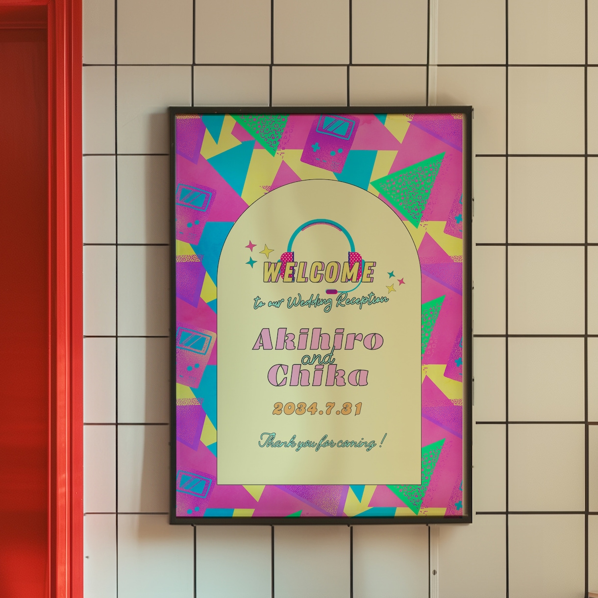 レトロポップなウェルカムボード作れますます 80s 90s 平成レトロが好きな方に刺さるデザインです イメージ3