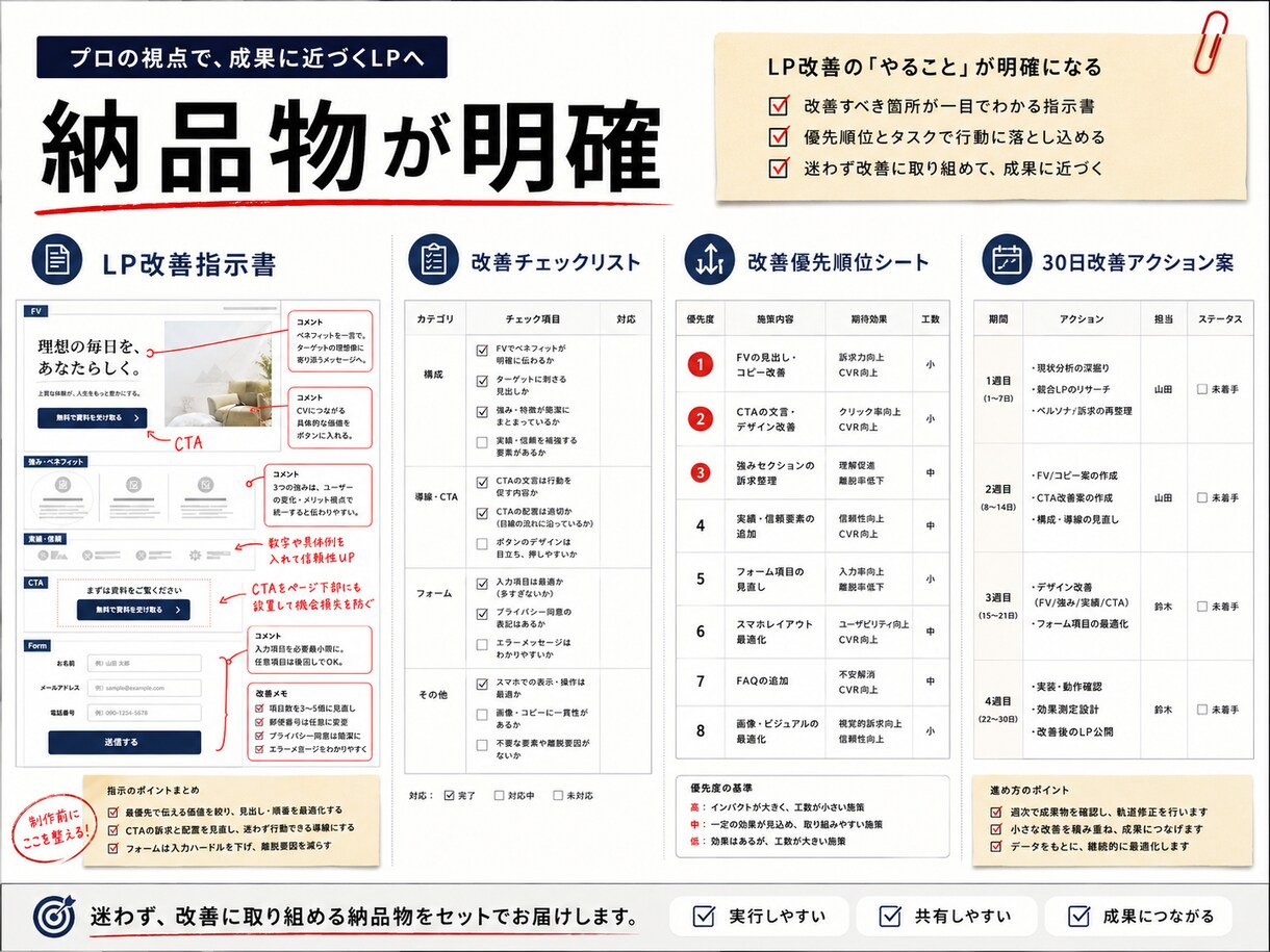 高単価BtoCのLP改善指示書を作ります 訴求・CTA・フォーム導線を整理 イメージ3