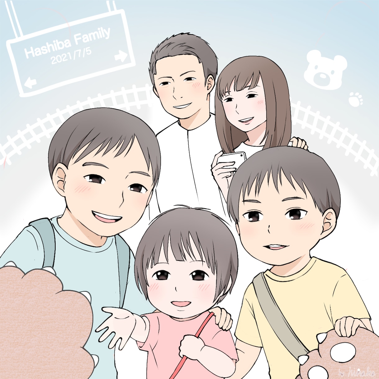 可愛くて暖かい似顔絵イラストお描きします プレゼント、記念日、アイコンに！老若男女何人でも対応可。 イメージ8