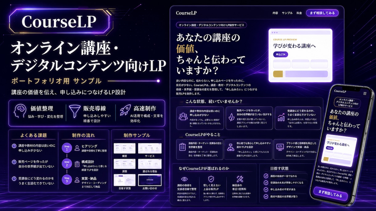 サービスの魅力が伝わるLPを制作します 何を書くか分からない段階から整理します イメージ6