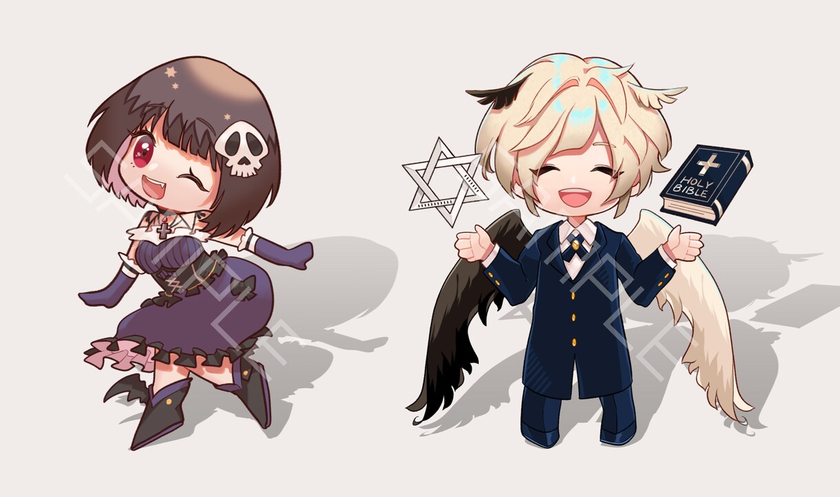 デフォルメ・ミニキャラ・SDキャラ承ります 商用利用代込み｜鮮やかな色彩でかわいくデフォルメします！ イメージ2