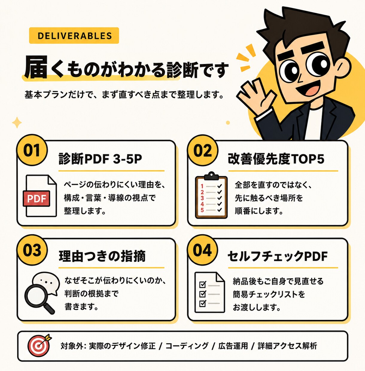 LPが伝わらない理由を診断します 作り直す前に原因を知りたくありませんか？ イメージ1