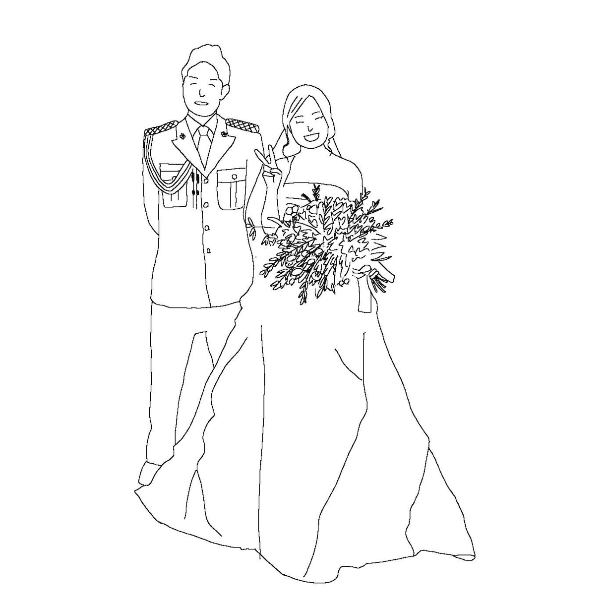 結婚式に使えるイラスト作成ます ウェルカムボードやペーパーアイテムに◎ イメージ2