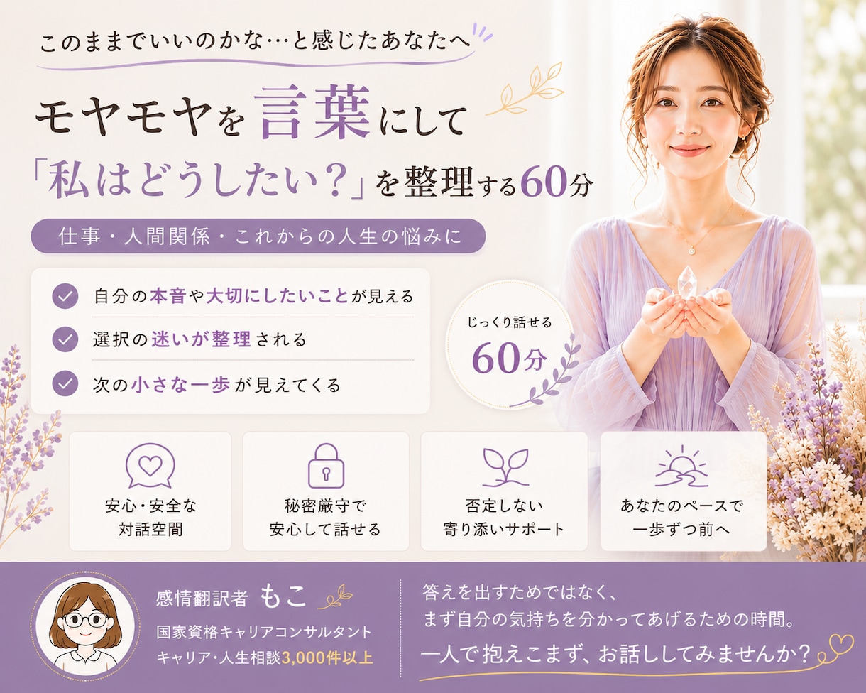 このままでいいのかな？を整理します モヤモヤを言葉にして次の一歩へ イメージ1