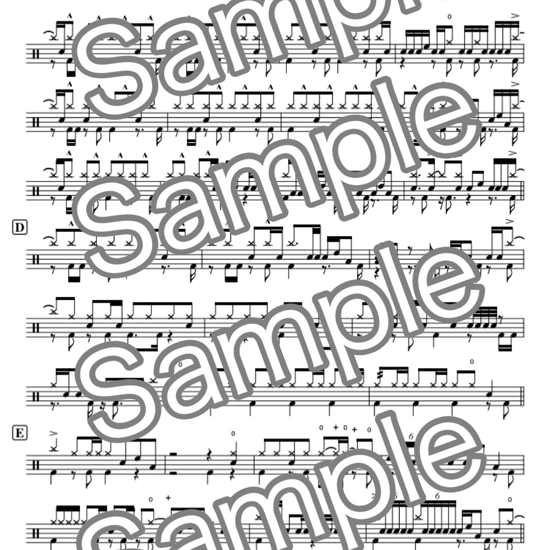 最短当日納品！プロがドラムの楽譜を作成します 初心者の方向けの簡単アレンジでお悩み解決もいたします！ イメージ2