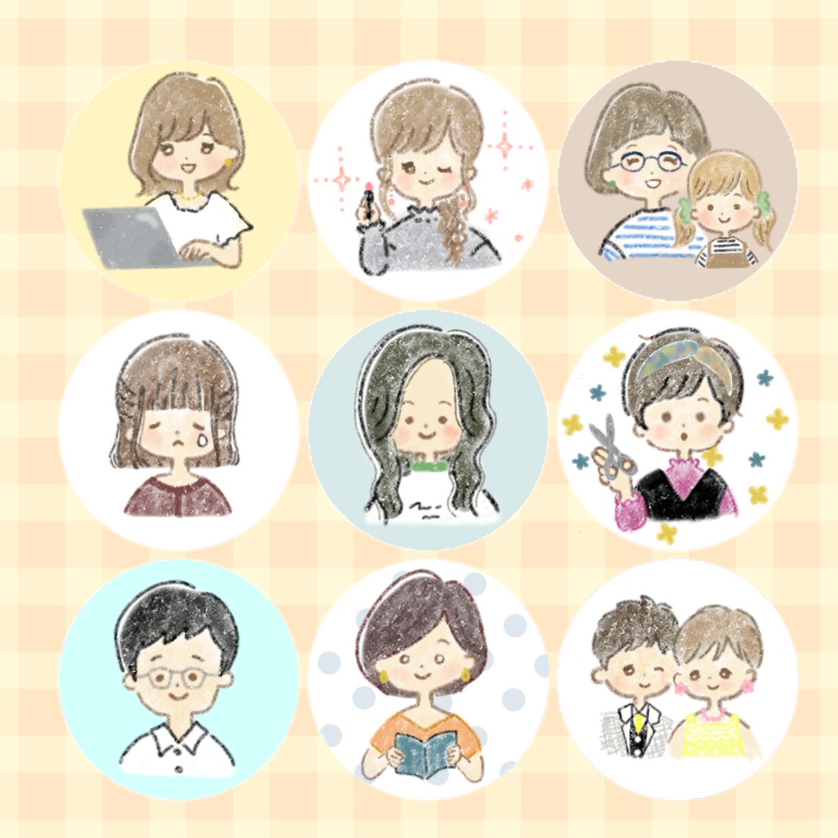好印象◎SNS･ブログ等で使えるアイコン描きます 優しいタッチでゆるふわ/アカウントの好感度アップのお手伝い♡ イメージ5