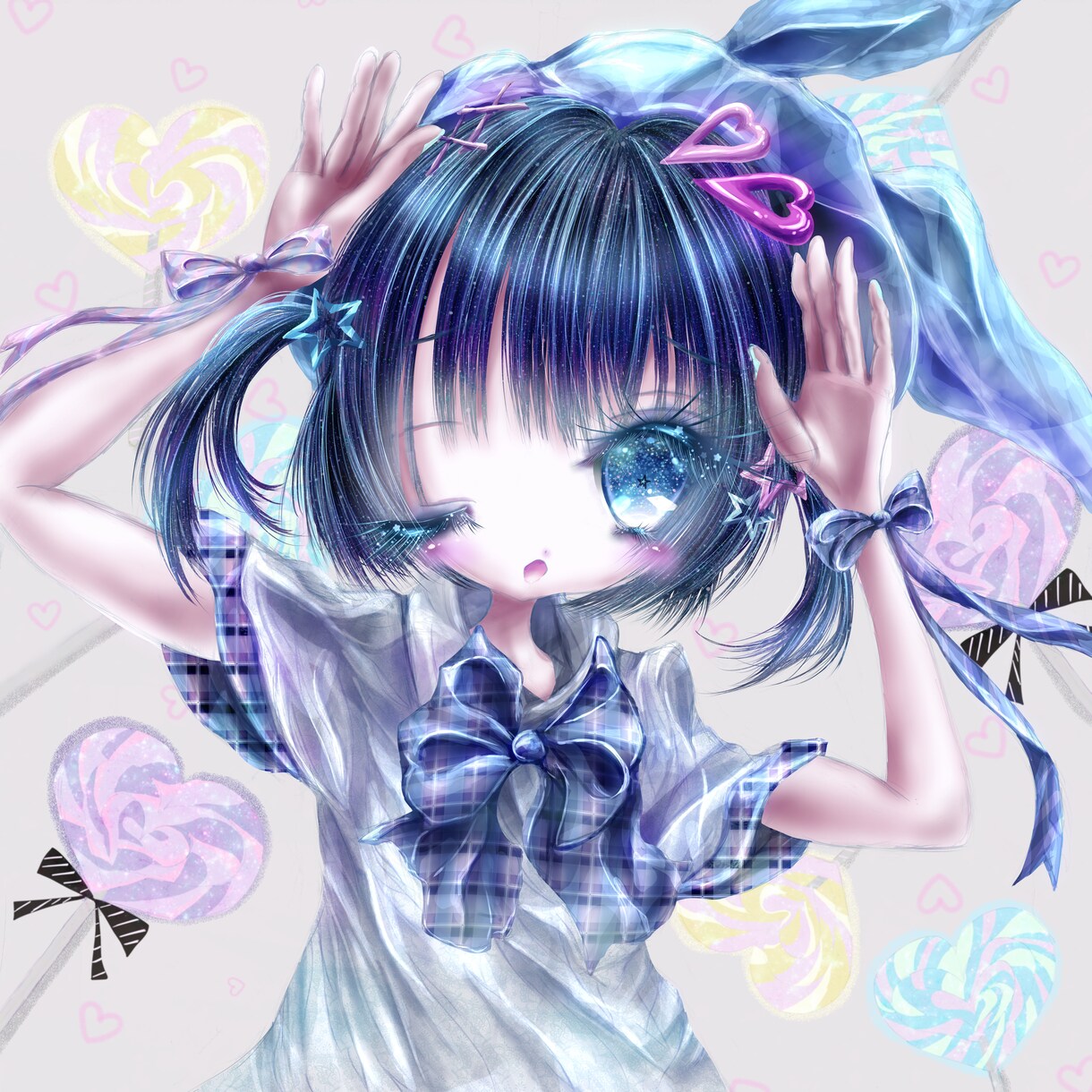 かわいい女の子アイコン描きます キラキラな少女のアイコンを使ってみませんか イメージ4