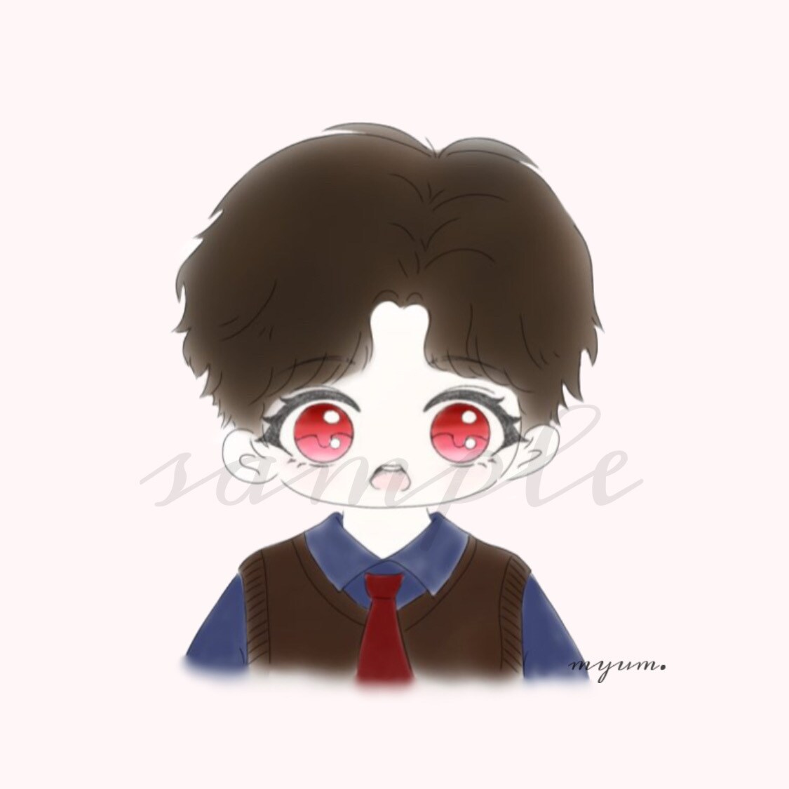 snsで使用できるミニキャラの作成を致します 淡くて可愛いテイストのイラストが得意です！ イメージ3