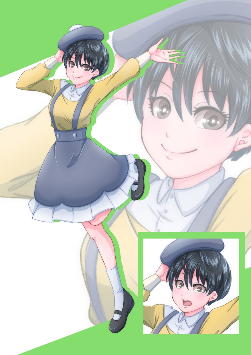 キャラクターイラスト、全身の立ち絵、お描きします 表情差分やポーズ違いも追加でお受け出来ます。お気軽にどうぞ！ イメージ4