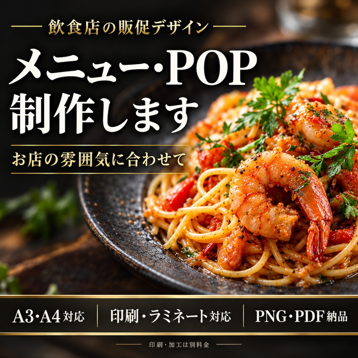 飲食店のメニュー・A3ポスター・POPを制作します お店の雰囲気に合わせて。印刷・ラミネートまで対応 イメージ1