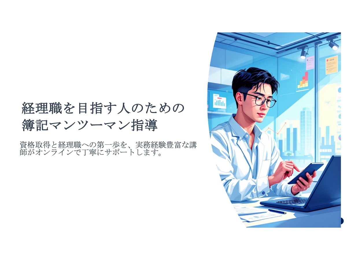 日商簿記合格のための簿記マンツーマン指導をします 資格取得の第一歩を、オンラインで丁寧にサポートします。 イメージ1