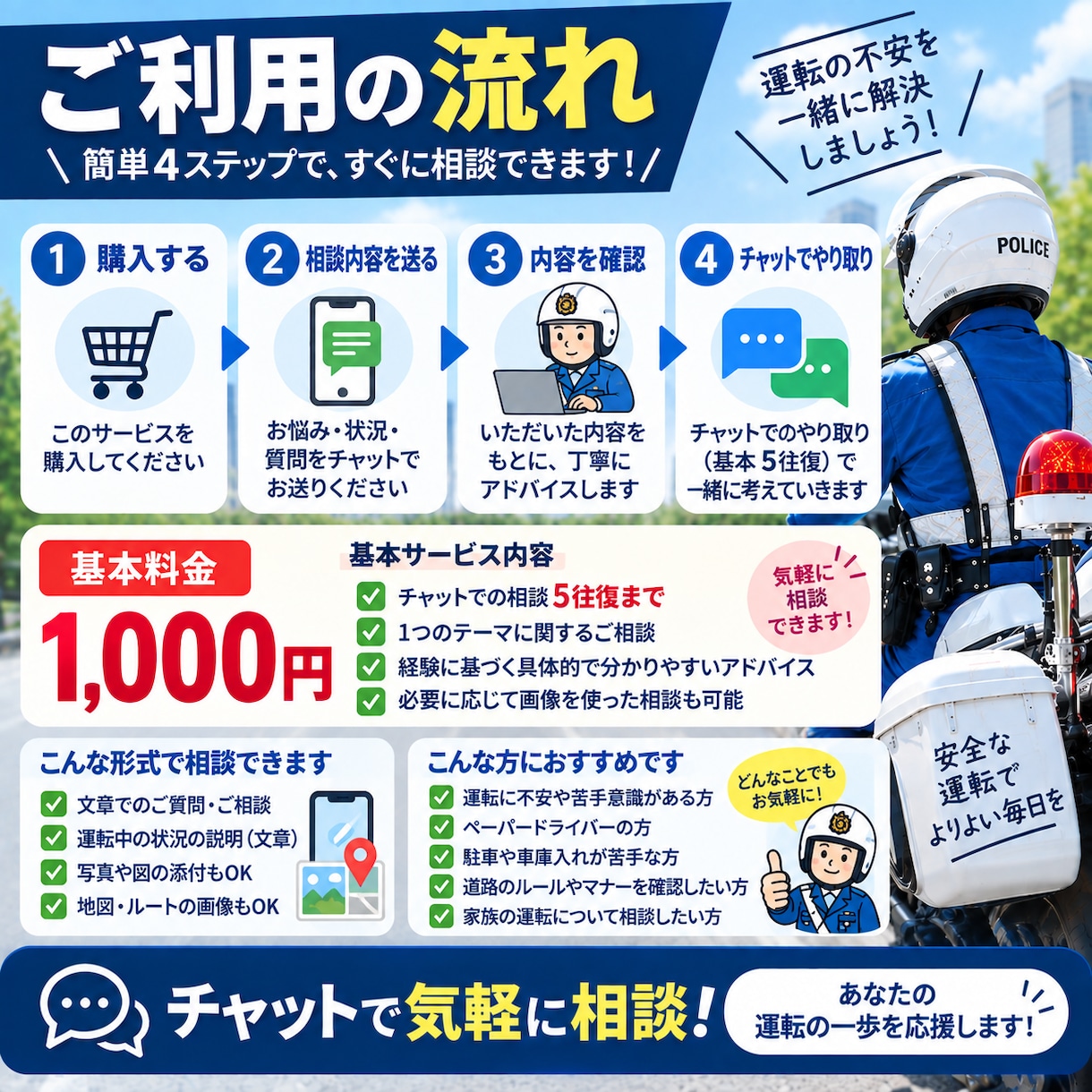 元白バイ・教習指導員が運転の悩みに答えます 運転の不安や苦手を一緒に解決します イメージ3