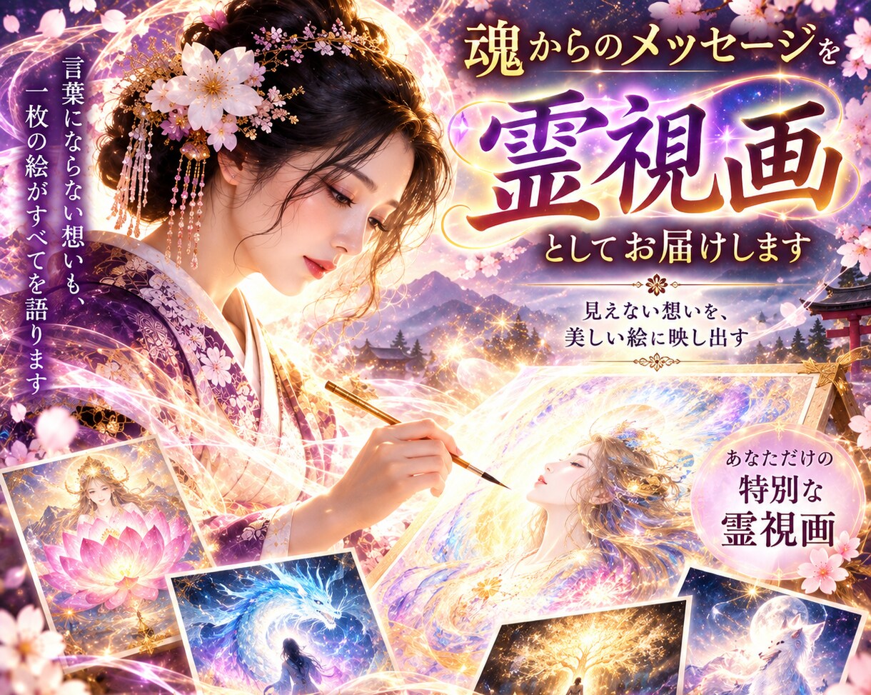 祈舞が貴方から視えた光を、貴方だけの画にします 貴方だけの「霊視画」を祈舞が作成いたします。 イメージ1