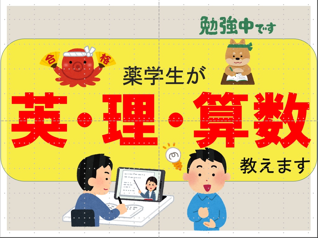 薬学生が【算数・理科・英語】の成績アップ⇧させます GPA3.5の薬学生が『苦手』を『得意』にします！ イメージ1