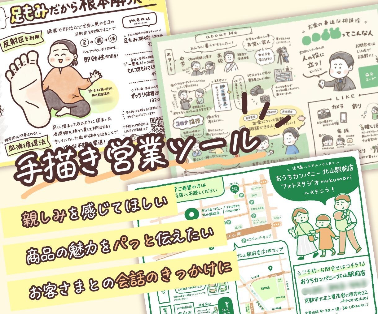 自己紹介・お仕事内容を親しみやすく描きます 手描きで差別化！親しみやすさアップ！パッと伝わる営業ツール イメージ1