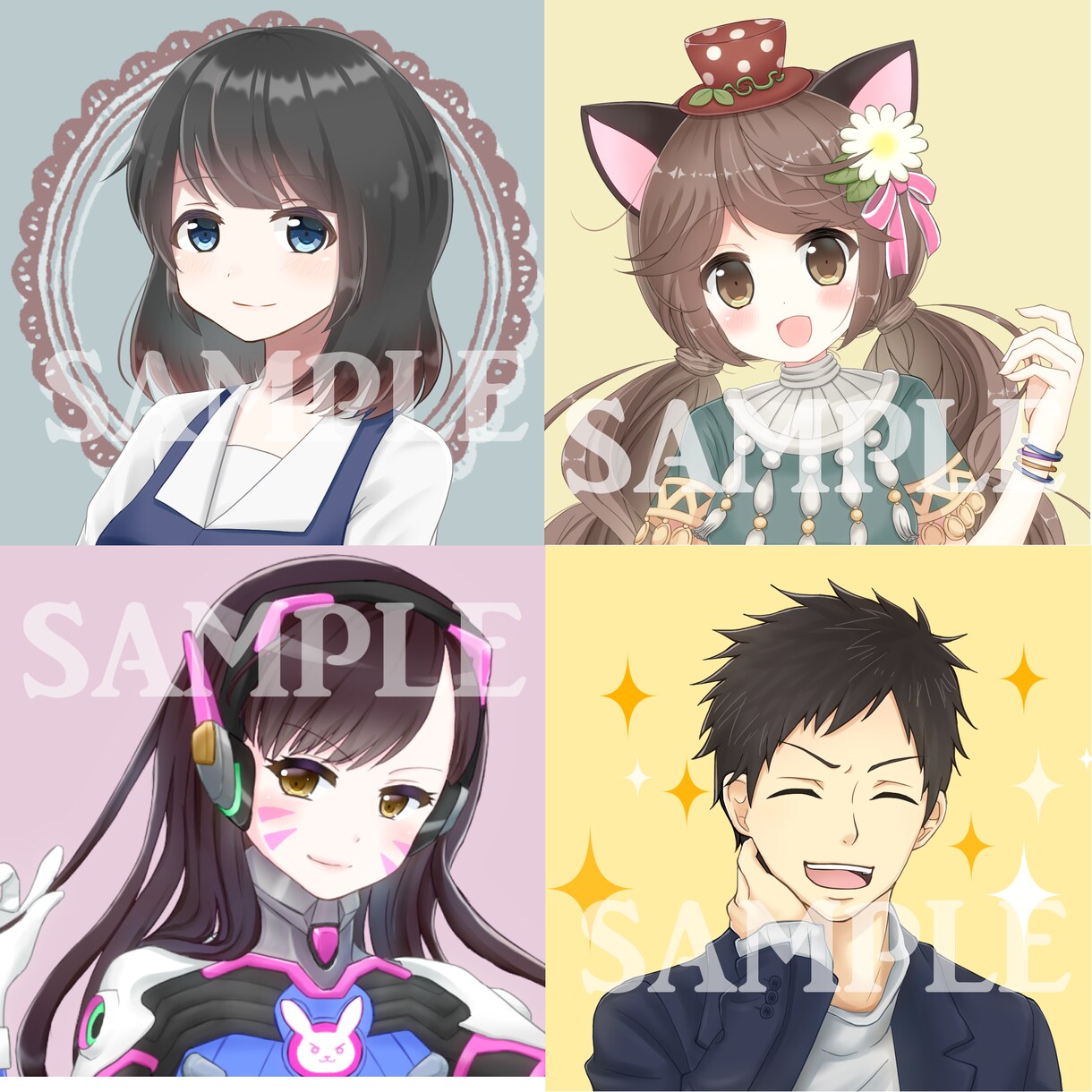 あなたのアイコン・ヘッダーなどのイラストを描きます 自分だけのオリジナルアイコンが欲しいあなたへ♪ イメージ3