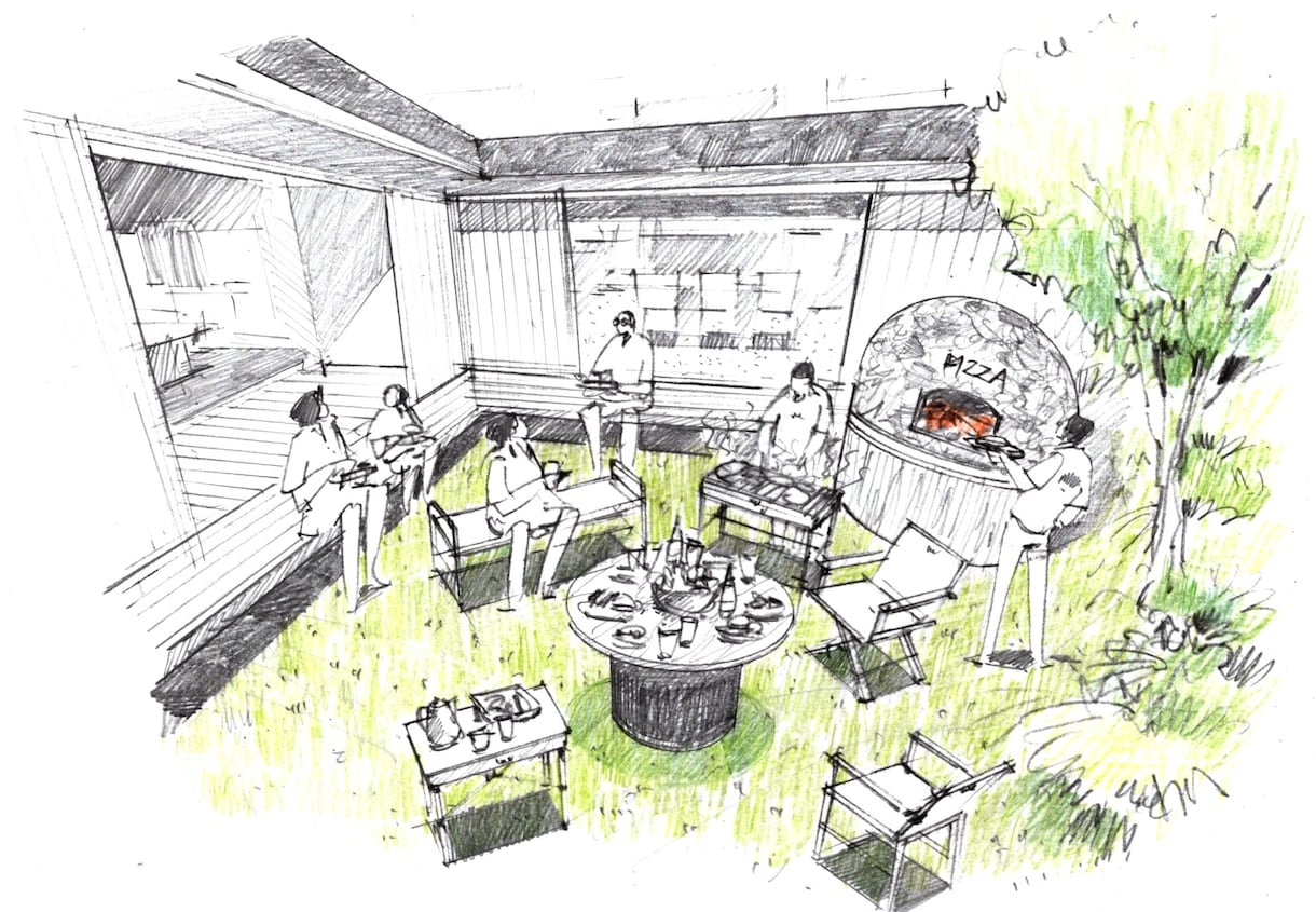 イメージスケッチを制作致します 手描きで建築、インテリア、イベントパースを描きます。 イメージ6