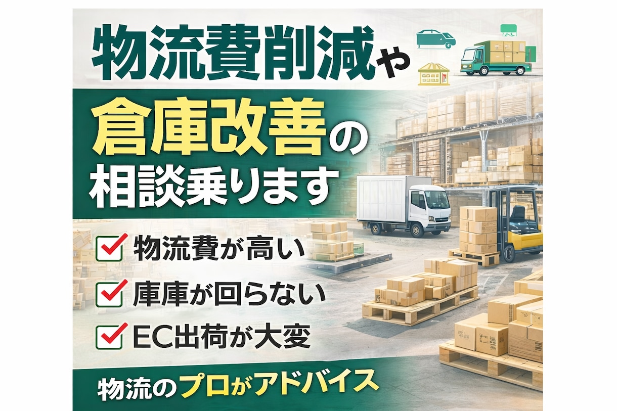 物流・倉庫・EC出荷の悩み相談乗ります 物流改善・倉庫運営・配送の課題をプロが整理します イメージ1