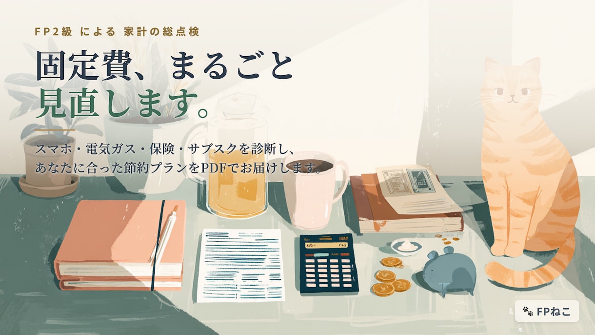 固定費まるごと診断｜あなたの節約プランを作ります ムダな固定費を見つけ、年間の節約プランを提案します イメージ1