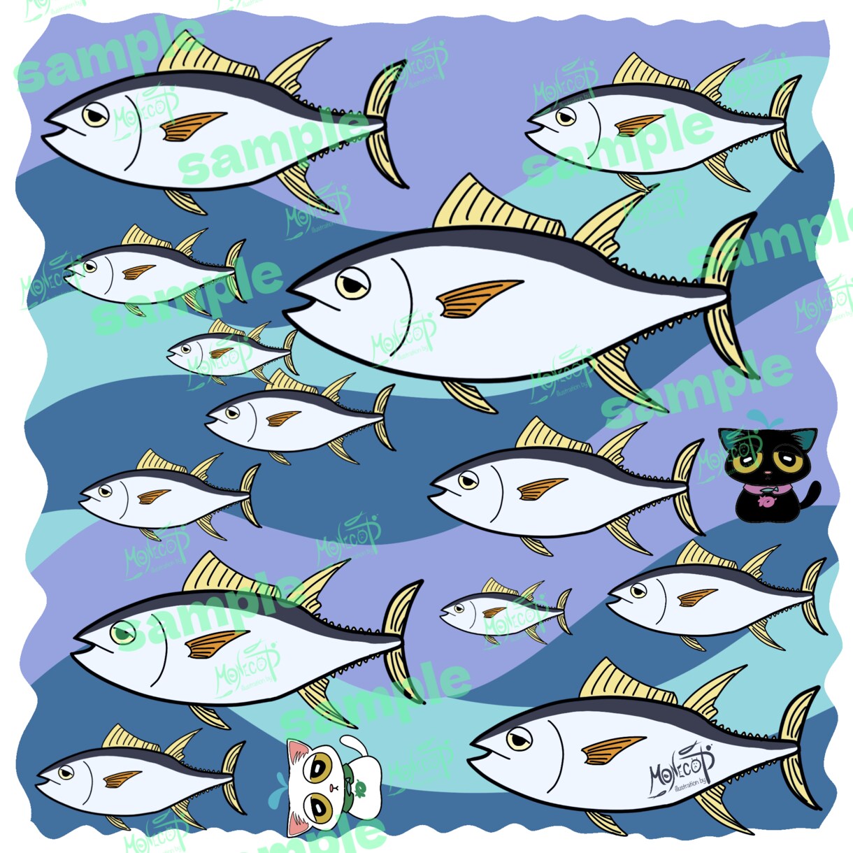 魚や水の生き物イラスト描きます アイコンやサムネに！最短2日で納品可能 イメージ3