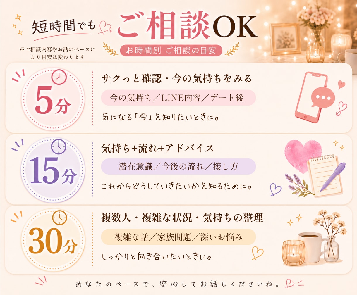 脈あり？幸せになれる？☪️カードで本音を占います 満足度ランキング1位実績あり⭐目の前の恋を楽しめますように✨ イメージ7